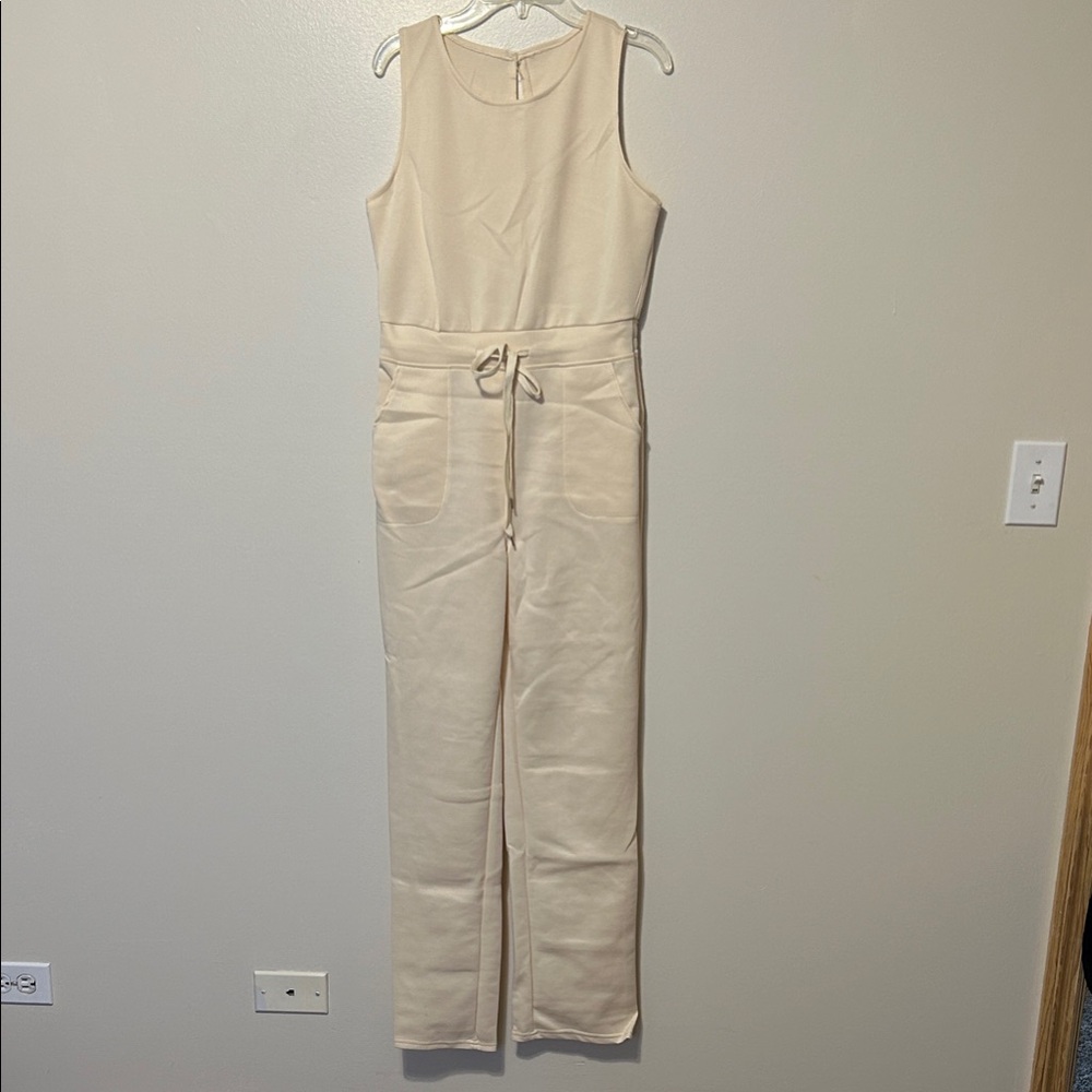 Elegant Cream Sleeveless Jumpsuit NWOT